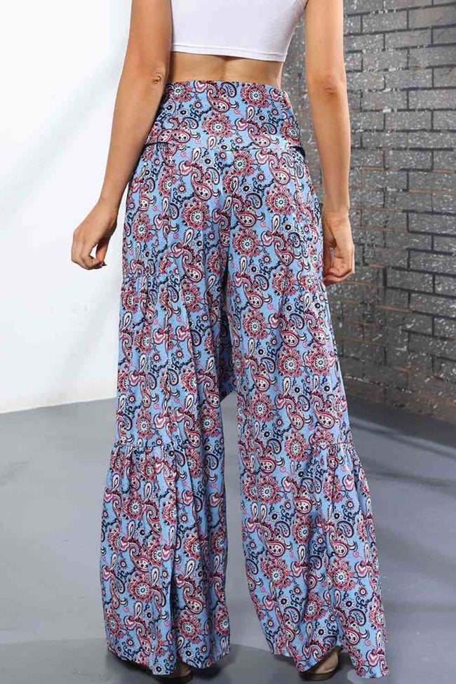 Printed High-Rise Tied Culottes
