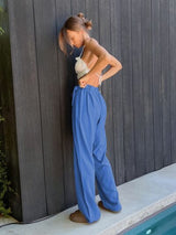 Tied High Waist Wide Leg Pants