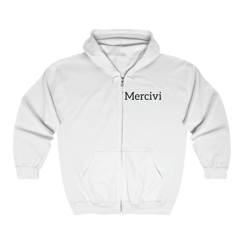 Mercivi Unisex Full Zip Hooded Sweatshirt