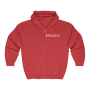 Mercivi Unisex Full Zip Hooded Sweatshirt