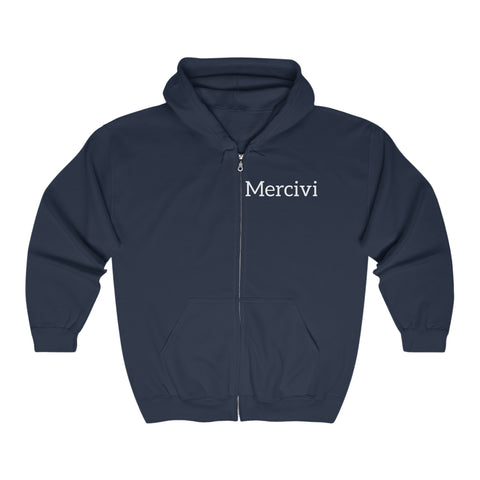 Mercivi Unisex Full Zip Hooded Sweatshirt