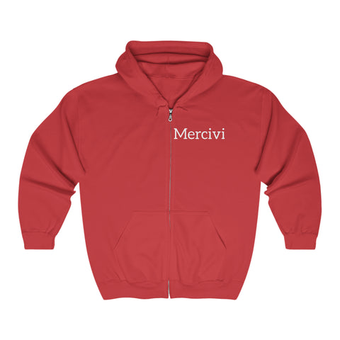 Mercivi Unisex Full Zip Hooded Sweatshirt