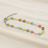 Flower & Cross Stainless Steel Bracelet