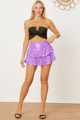 Sequin Layered Mini Skirt