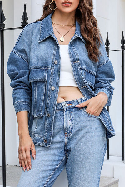 Button-up denim jacket