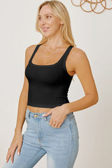 Square Neck Wide Strap Tank