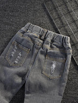 Distressed Elastic Waist Pants