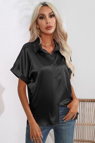 Collared Neck Short Sleeve Shirt